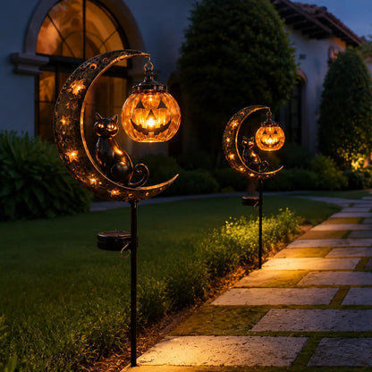 PumpkinMoon - Warm Glow · Weather-Resistant · Easy Stake Setup