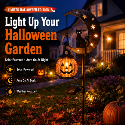 PumpkinMoon - Warm Glow · Weather-Resistant · Easy Stake Setup