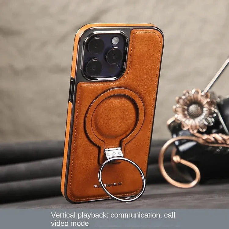 iPhone IronGrip Leather Stand Case