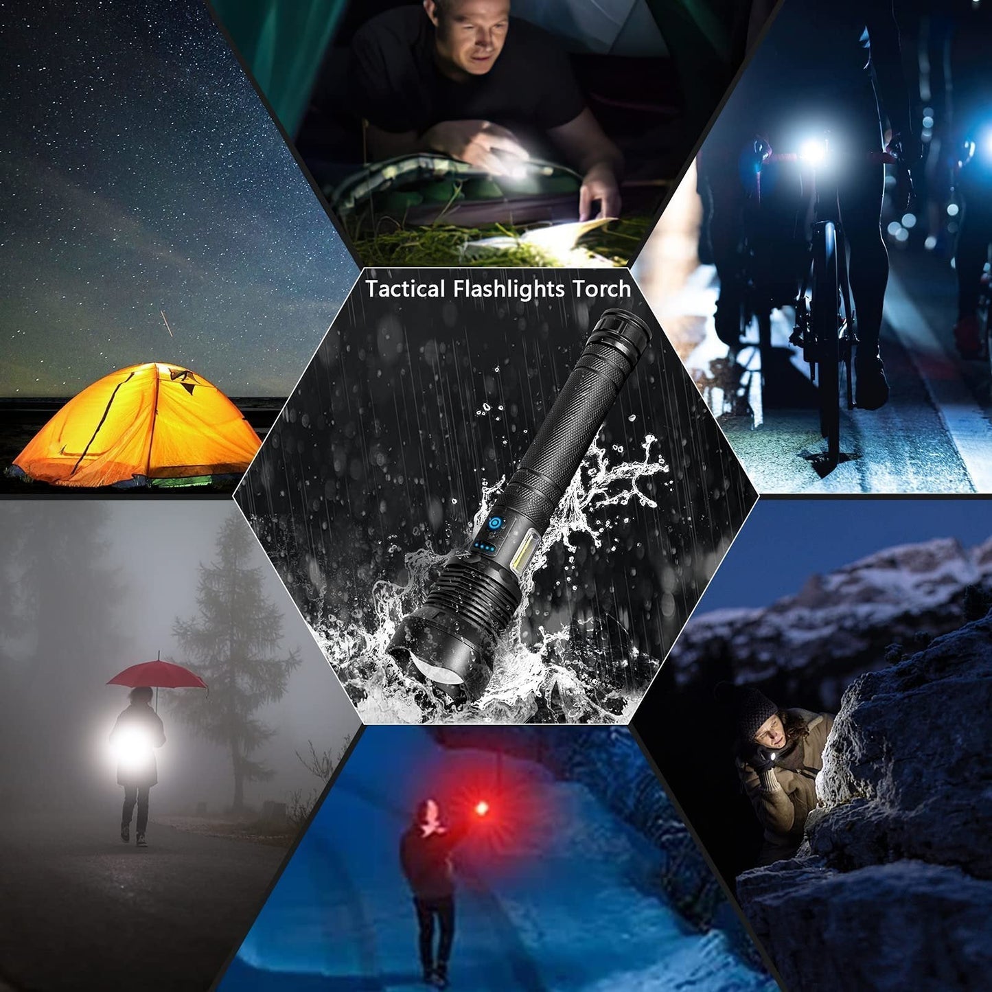 Ignis - LED Rechargeable Tactical Laser Flashlight High Lumens