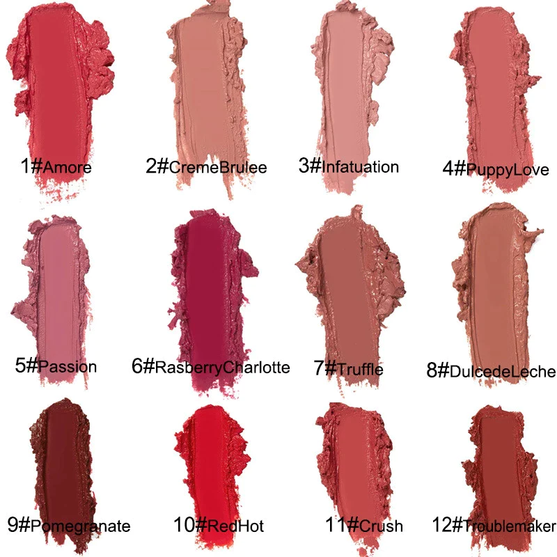 12colors of waterproof lipstick