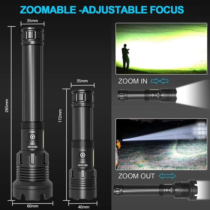 Ignis - LED Rechargeable Tactical Laser Flashlight High Lumens