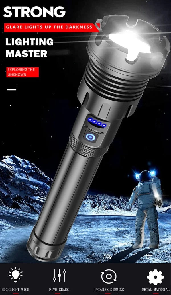 Ignis - LED Rechargeable Tactical Laser Flashlight High Lumens