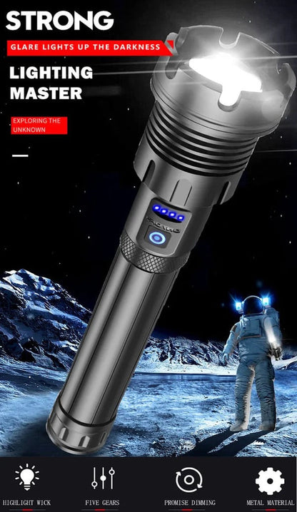 Ignis - LED Rechargeable Tactical Laser Flashlight High Lumens