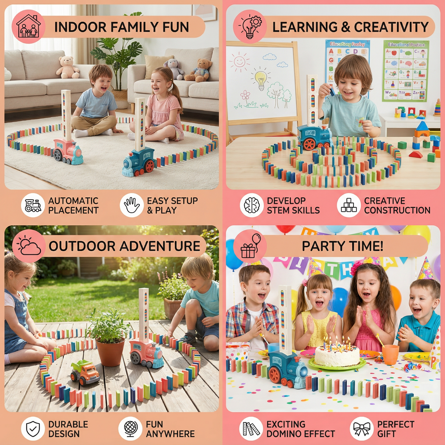 DominoRail - Automatic Play, Endless Creativity, Family Fun