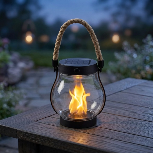 Amberglow Solar Flame Lantern