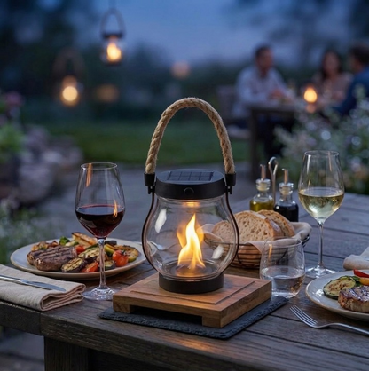 Amberglow Solar Flame Lantern
