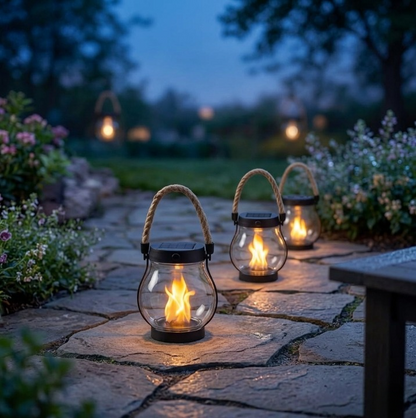 Amberglow Solar Flame Lantern