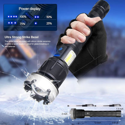 Ignis - LED Rechargeable Tactical Laser Flashlight High Lumens