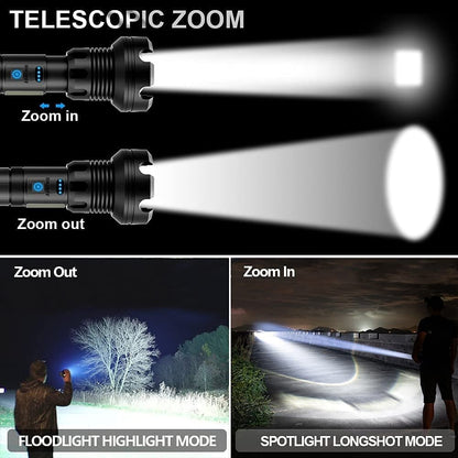 Ignis - LED Rechargeable Tactical Laser Flashlight High Lumens