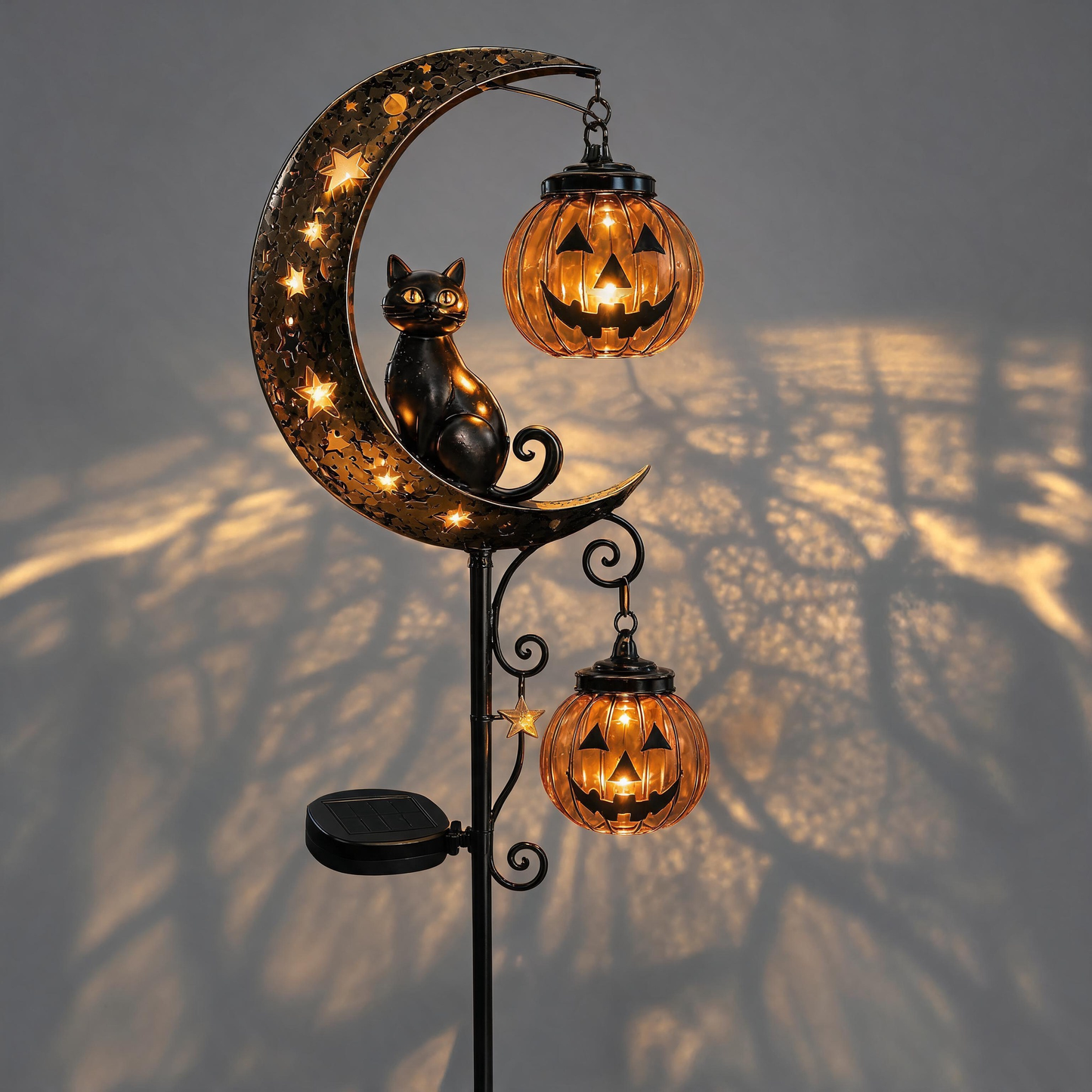 PumpkinMoon - Warm Glow · Weather-Resistant · Easy Stake Setup
