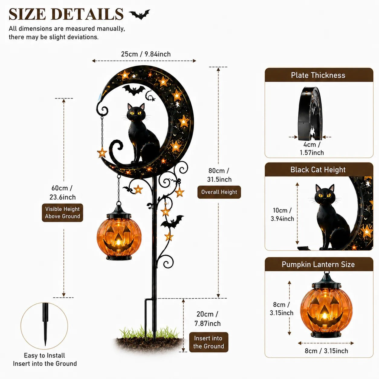 PumpkinMoon - Warm Glow · Weather-Resistant · Easy Stake Setup