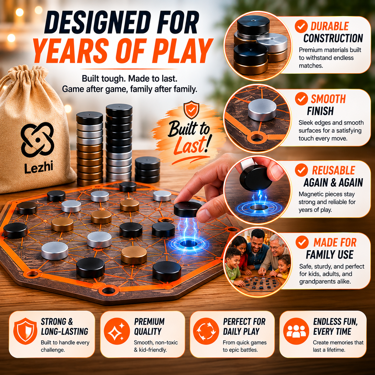 ChessSpark Magnetic. Portable. Family-Approved.