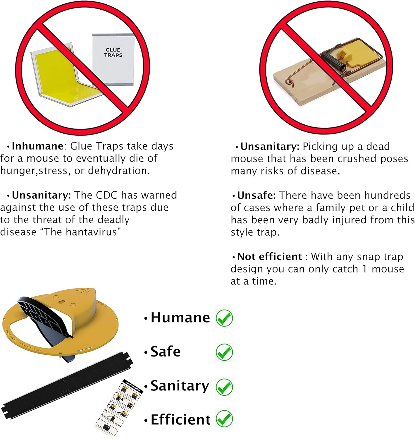 SafeCatch - Humane · Reusable · Reliable